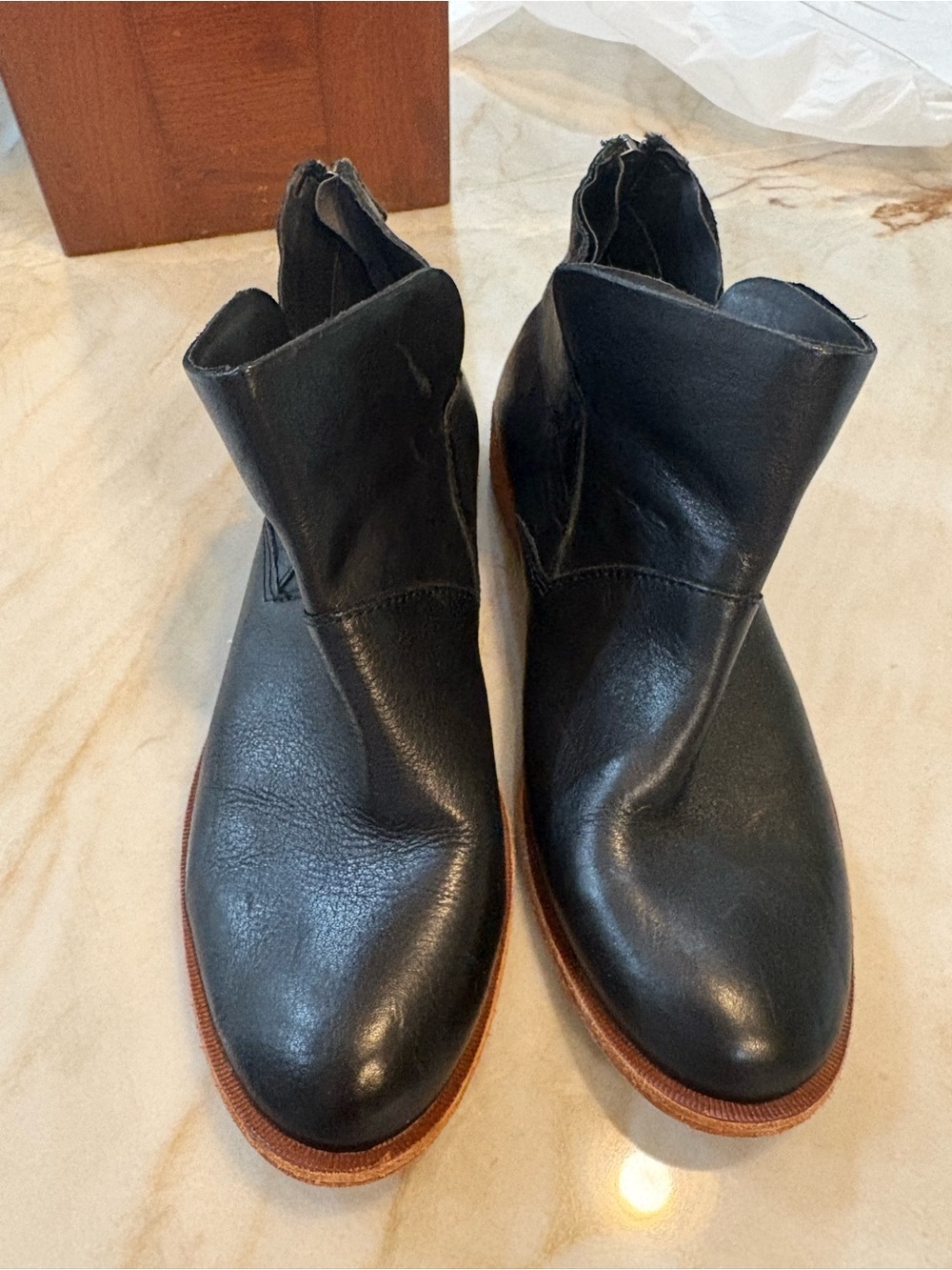 Kork-Ease Woman’s Black Leather Chukka Boots with Tan Sole